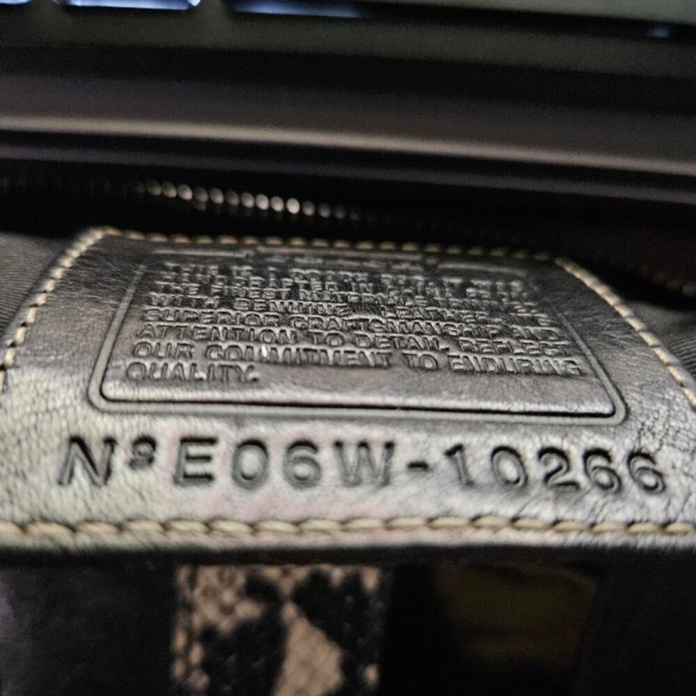 Coach Signature Black Python Embossed Crossbody 2… - image 3